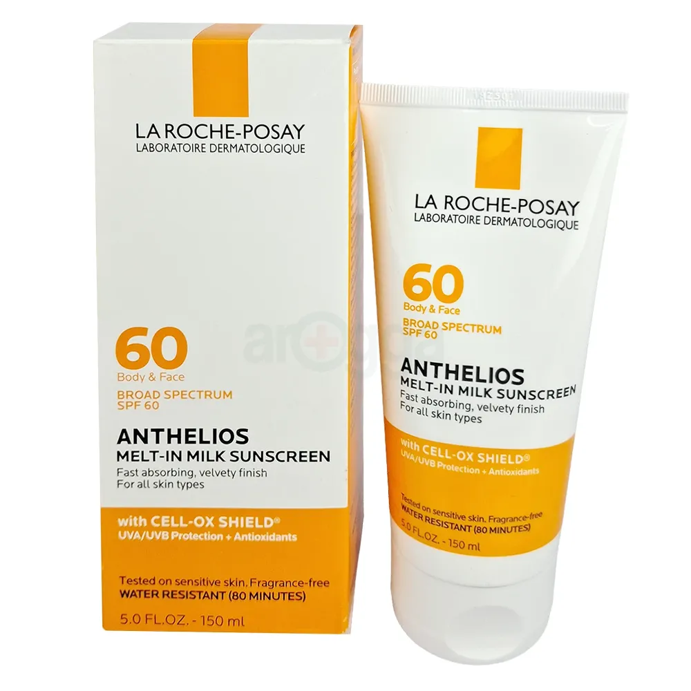 La Roche-Posay Anthelios Melt-In Milk Sunscreen SPF 60 – Body & Face, 150ml(Made in USA)
