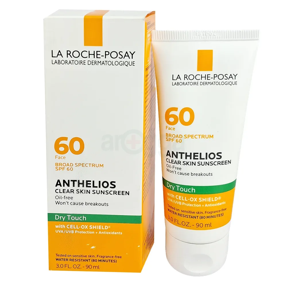 La Roche-Posay Anthelios Clear Skin Sunscreen SPF 60 – Oil-Free Dry Touch Face Sunscreen, 90ml(Made in USA)