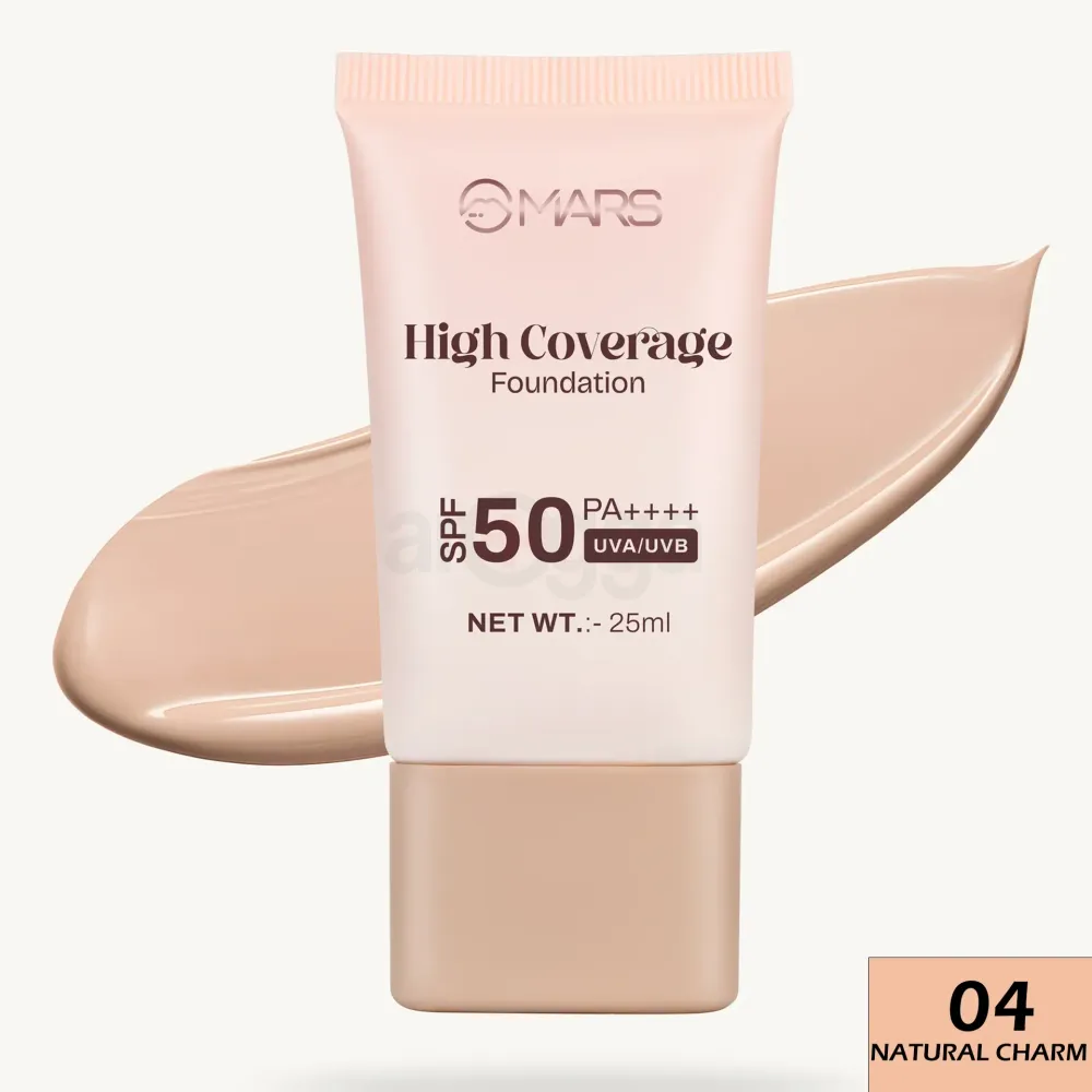 MARS High Coverage Foundation SPF 50 PA++++ – Shade 04 Natural Charm (25 ml)