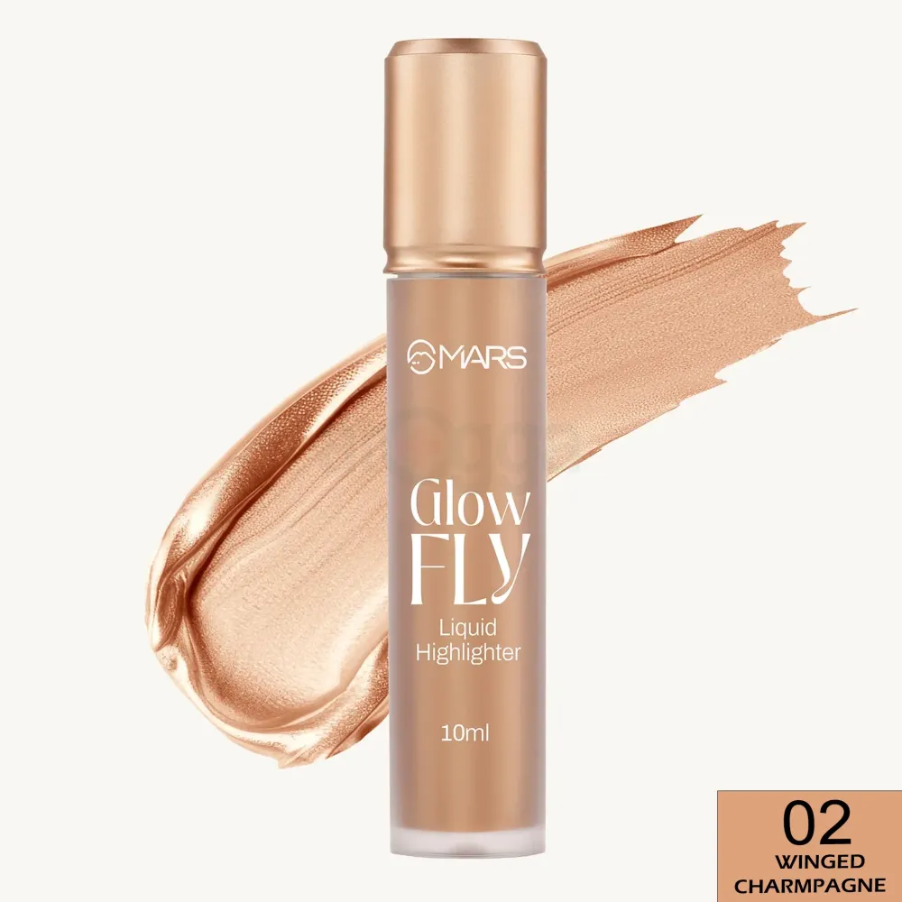 MARS Glow Fly Liquid Highlighter with Sunflower Seed Oil – Shade 02 Winged Charmpagne (10 ml)