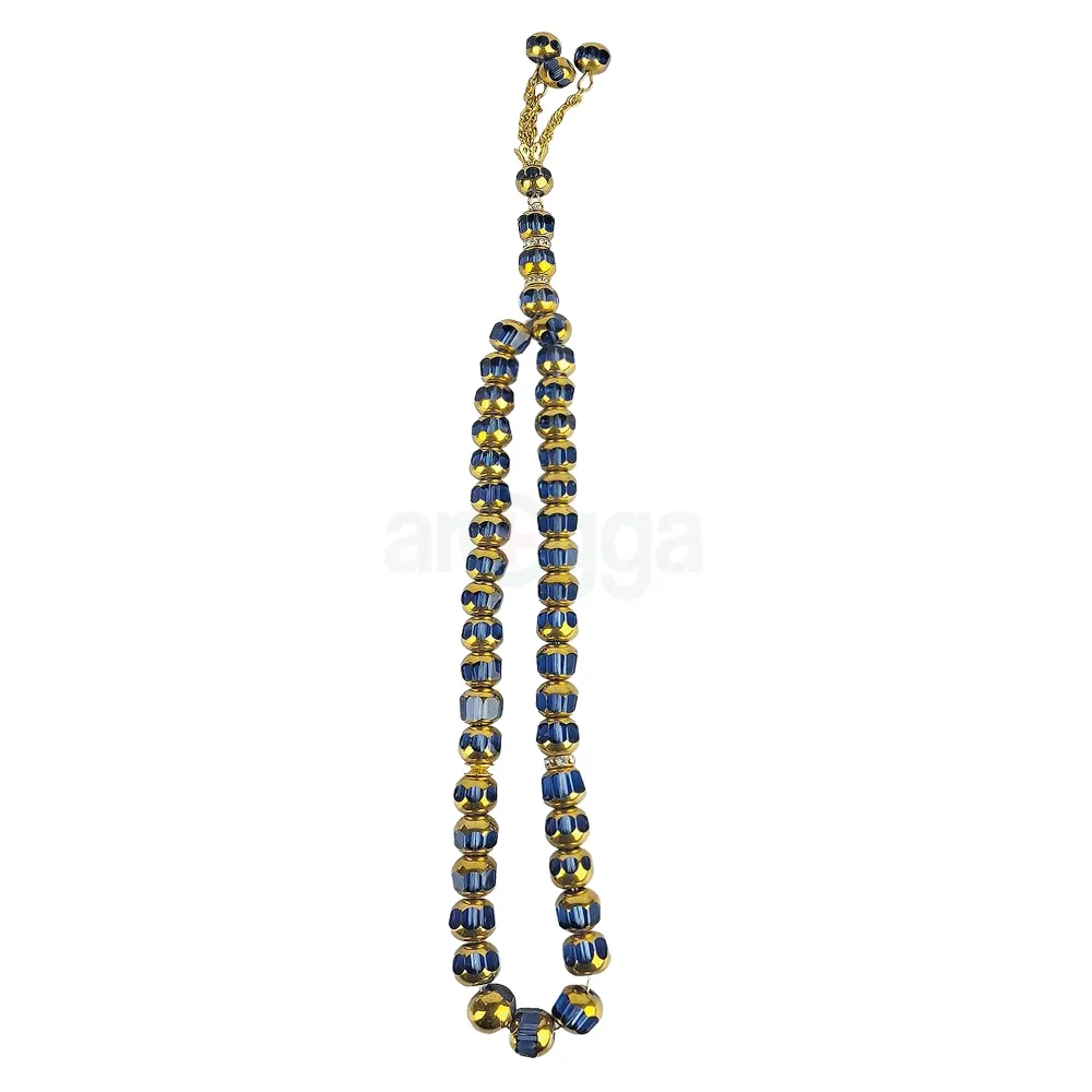 Golden Coating Crystal Stone Tasbih (Code: AL01) – Islamic Prayer Beads
