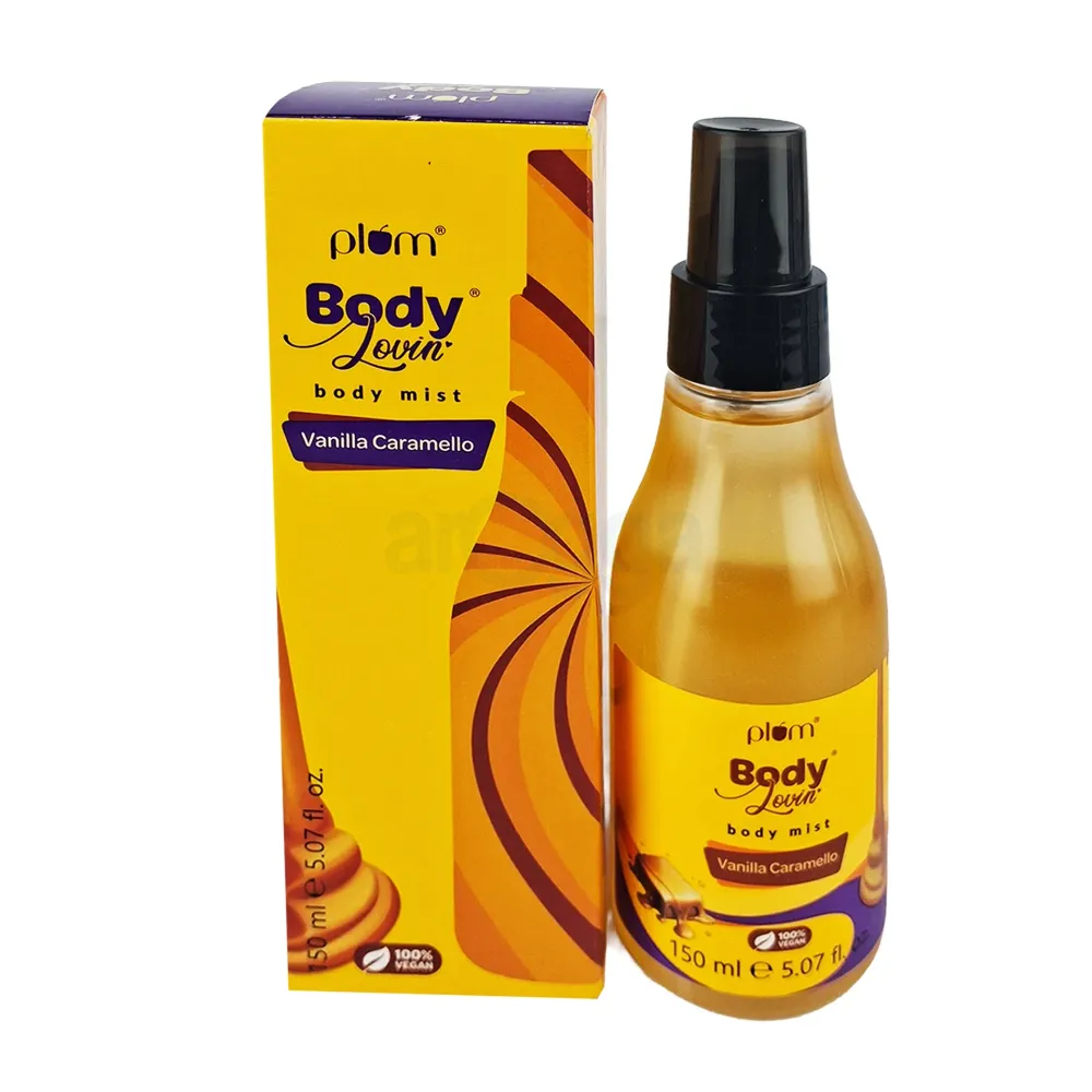 Plum BodyLovin' Vanilla Caramello Long-Lasting Body Mist – Warm Vanilla & Caramel Fragrance, 150ml
