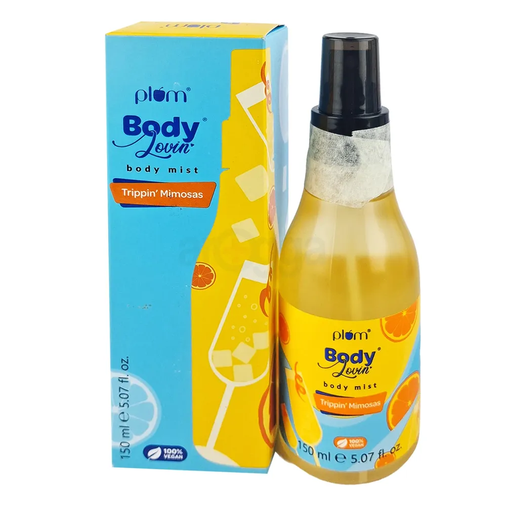 Plum BodyLovin' Trippin' Mimosas Body Mist – Long-Lasting Citrus Fragrance, 150ml
