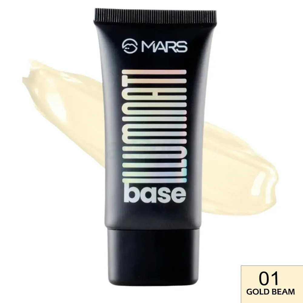 Mars Cosmetics Illuminati Base Dewy Primer with Highlighter – Gold Beam #01 (45ml)
