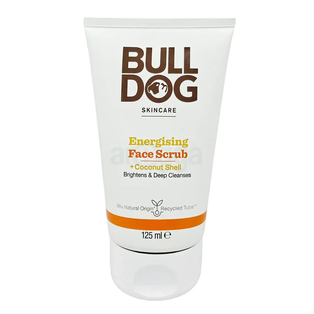 Bulldog Skincare Energising Face Scrub with Coconut Shell – Brightens & Deep Cleanses – 125ml