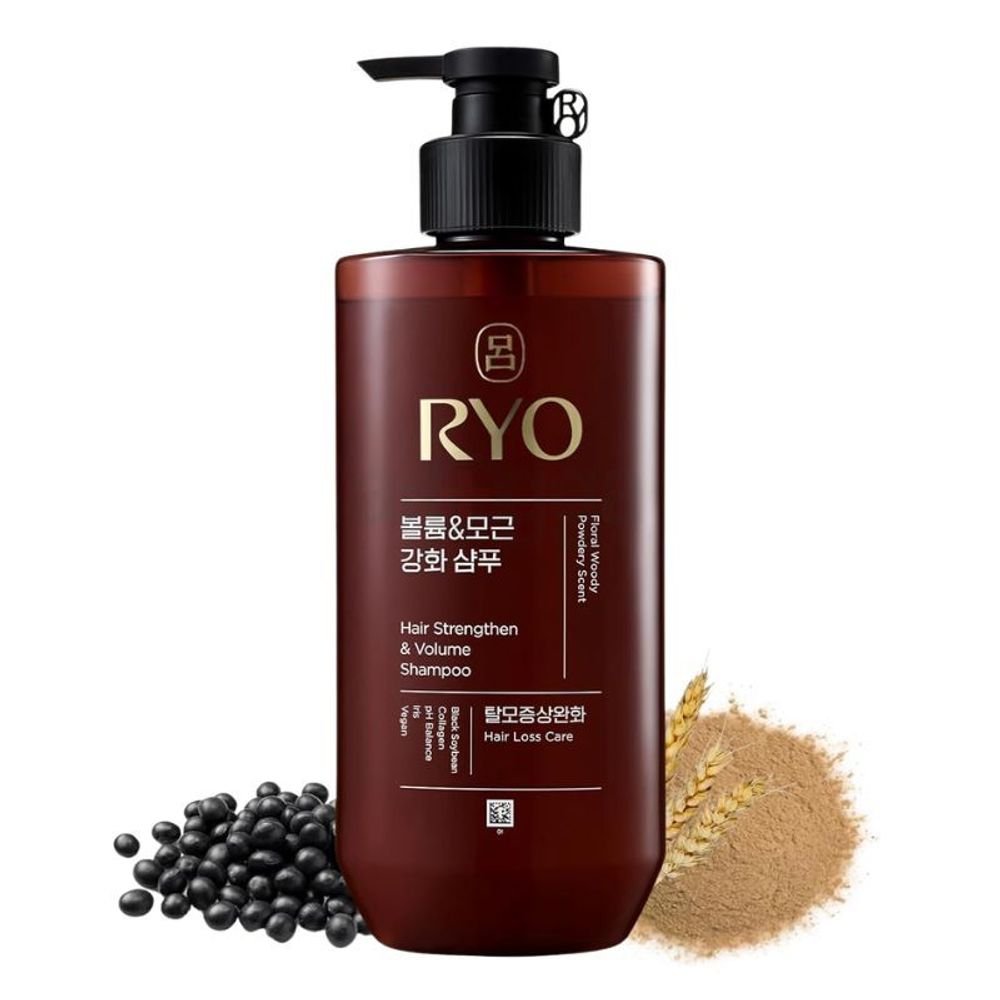 Ryo Hair Strengthen & Volume Shampoo – Triple Collagen & Black Soybean for Hair Loss Care (480ml)