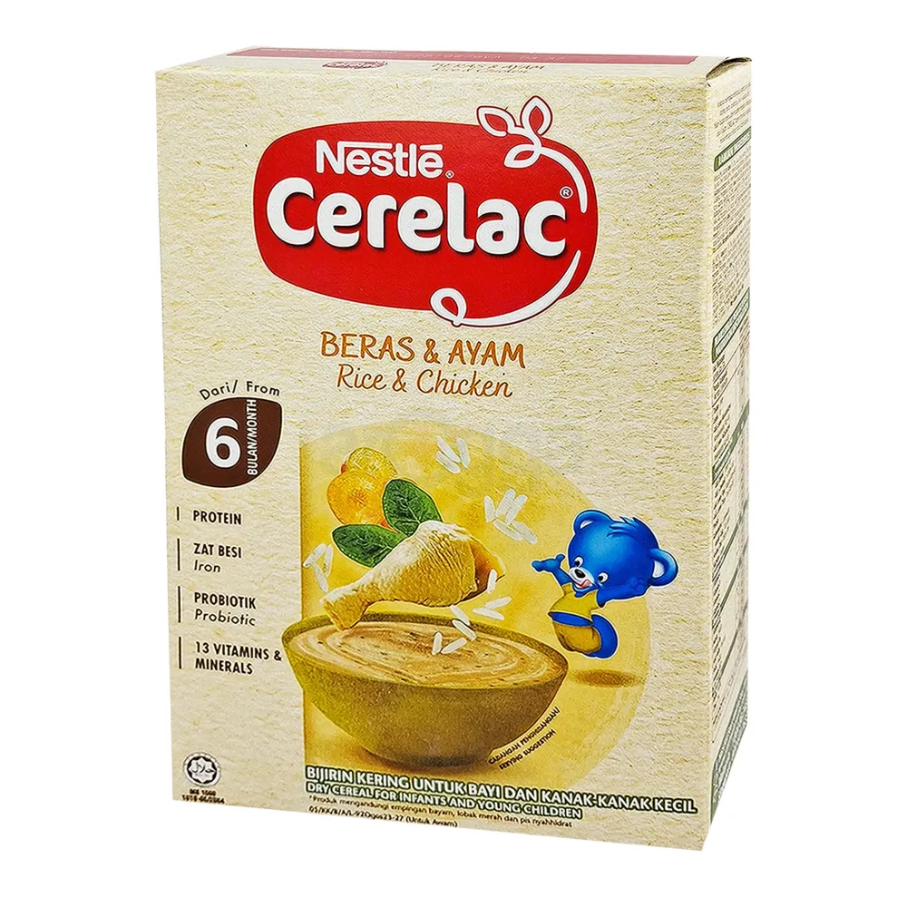 Nestlé Cerelac Rice & Chicken (Beras & Ayam) Baby Cereal – From 6 Months, 250g