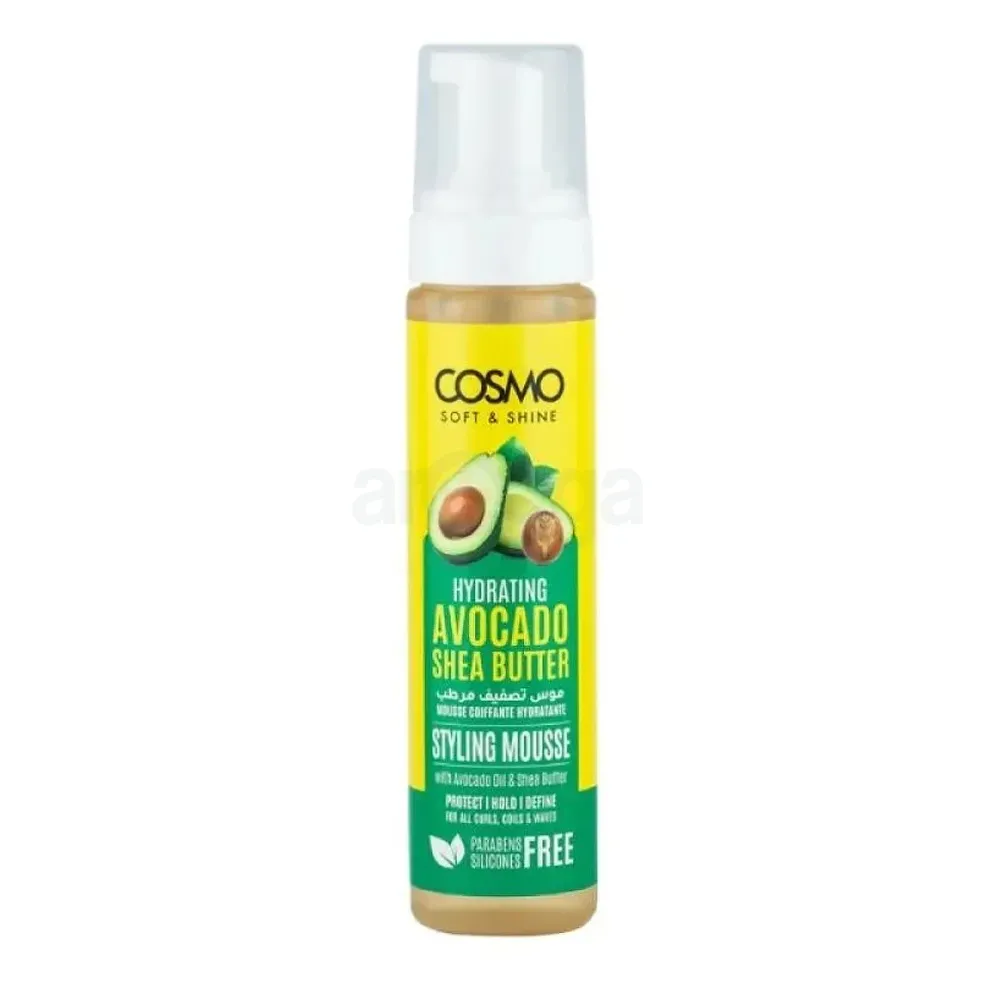 Cosmo Soft & Shine Hydrating Styling Mousse – With Avocado & Shea Butter (250ml)