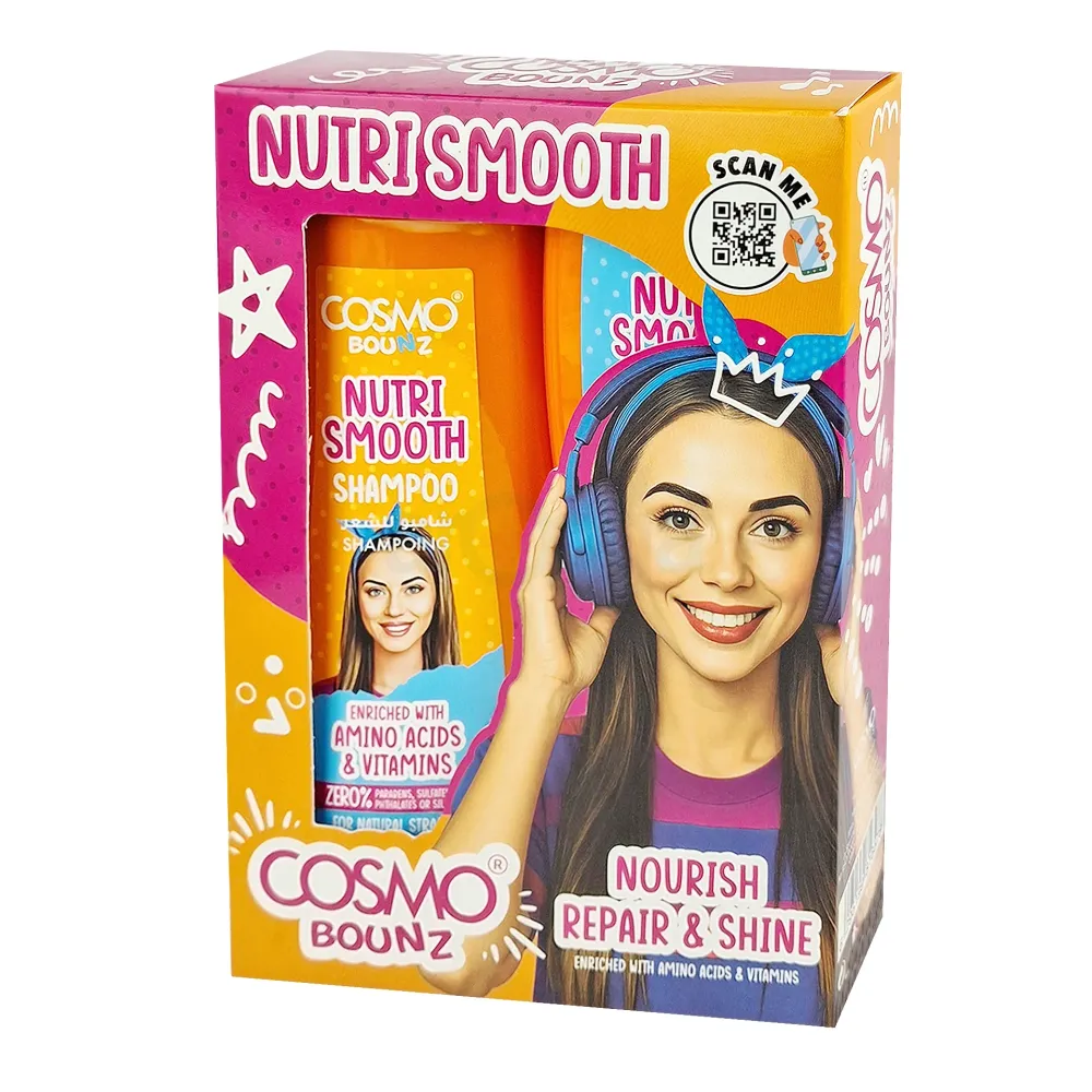Cosmo Bounz Nutri Smooth Shampoo & Conditioner Combo – Deep Nourishment, Repair & Shine (2 × 400ml)