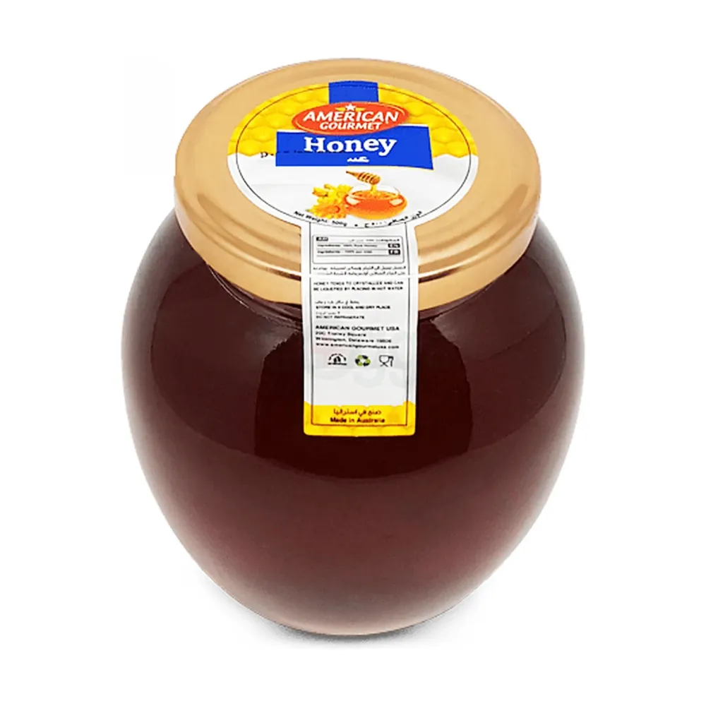 American Gourmet Honey 500g Glass Jar – 100% Pure Natural Honey (Made in Australia)