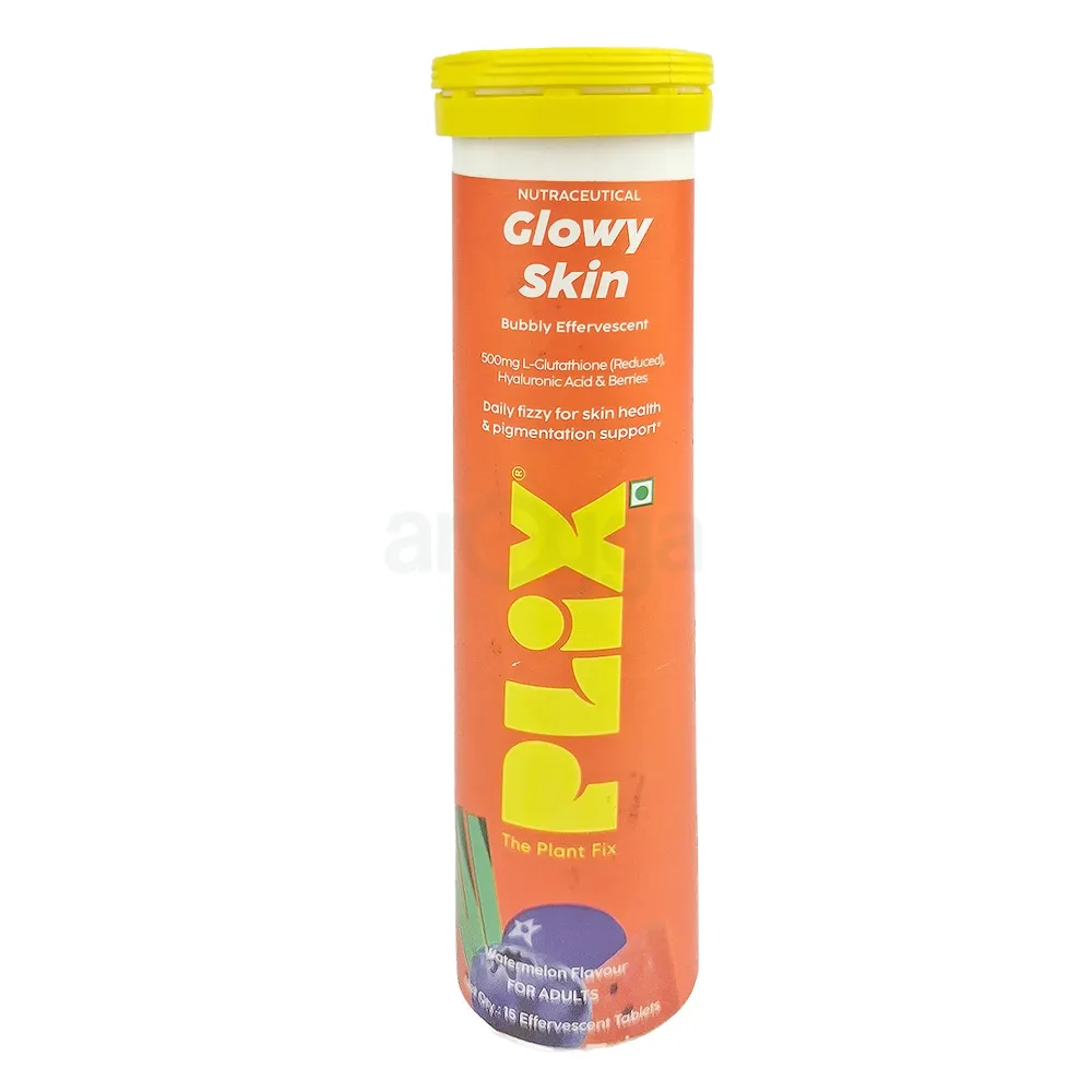 PLIX Bubbly Effervescent Tablets for Glowy Skin – Watermelon Flavour (15 Tablets)