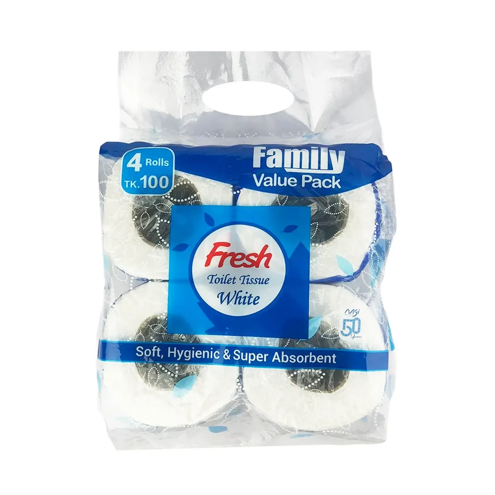 Fresh White Toilet Tissue (Value Pack) – 4 Rolls