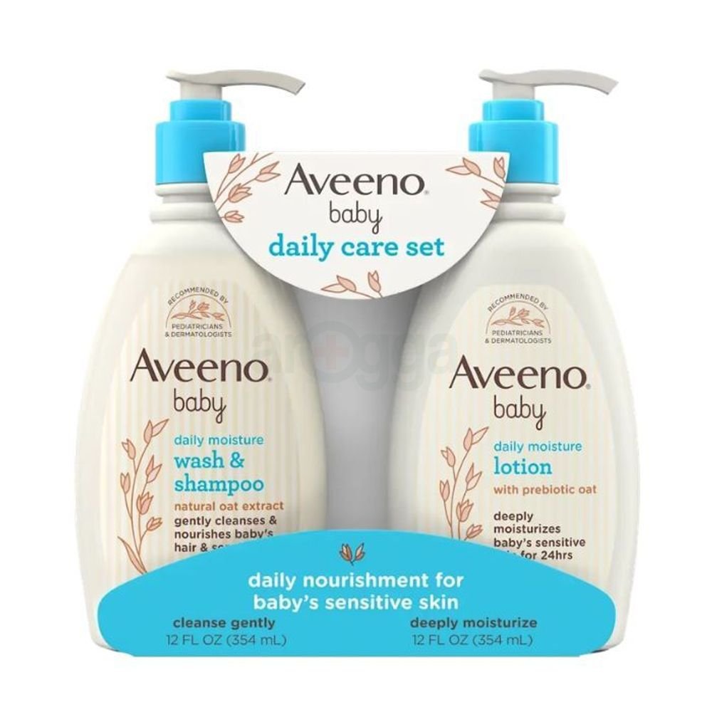 Aveeno Baby Daily Care Set (Daily Moisture Wash & Shampoo 354ml + Daily Moisture Lotion 354ml)