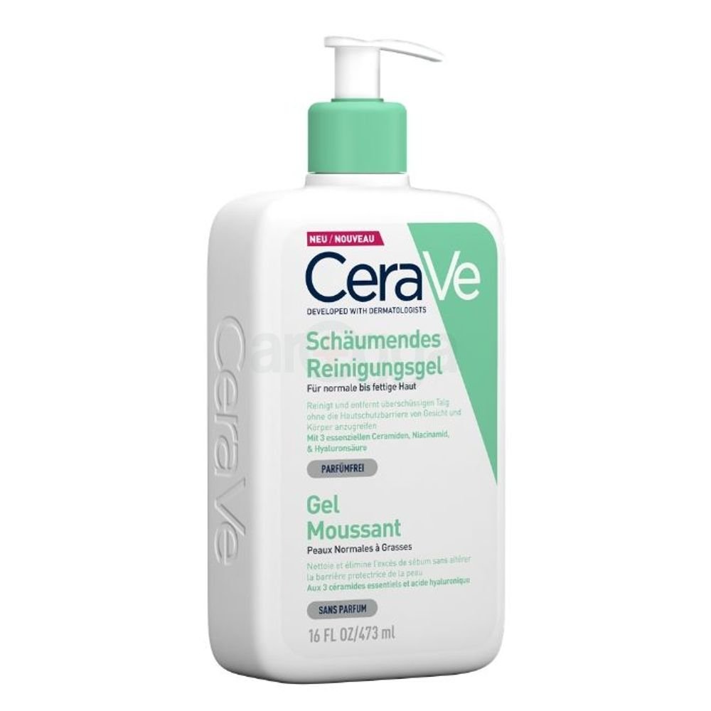Cerave Schäumendes Reinigungsgel Soothing Cleansing Gel for Normal to Oily Skin 473ml (Made in France)