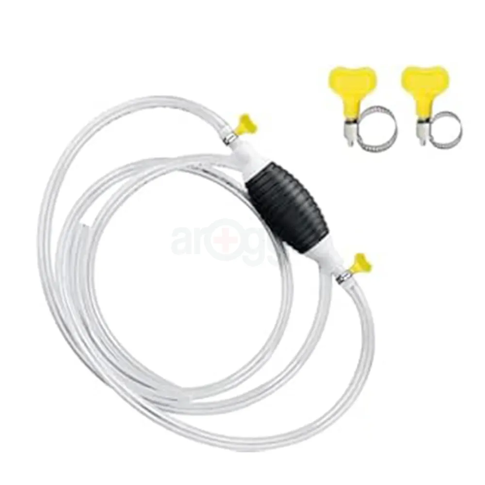 Portable Oil & Fuel Transfer Pump with 6ft Rubber Pipe – Manual Liquid Transfer Siphon Pump for Petrol, Diesel, Water & Multi-Purpose Use