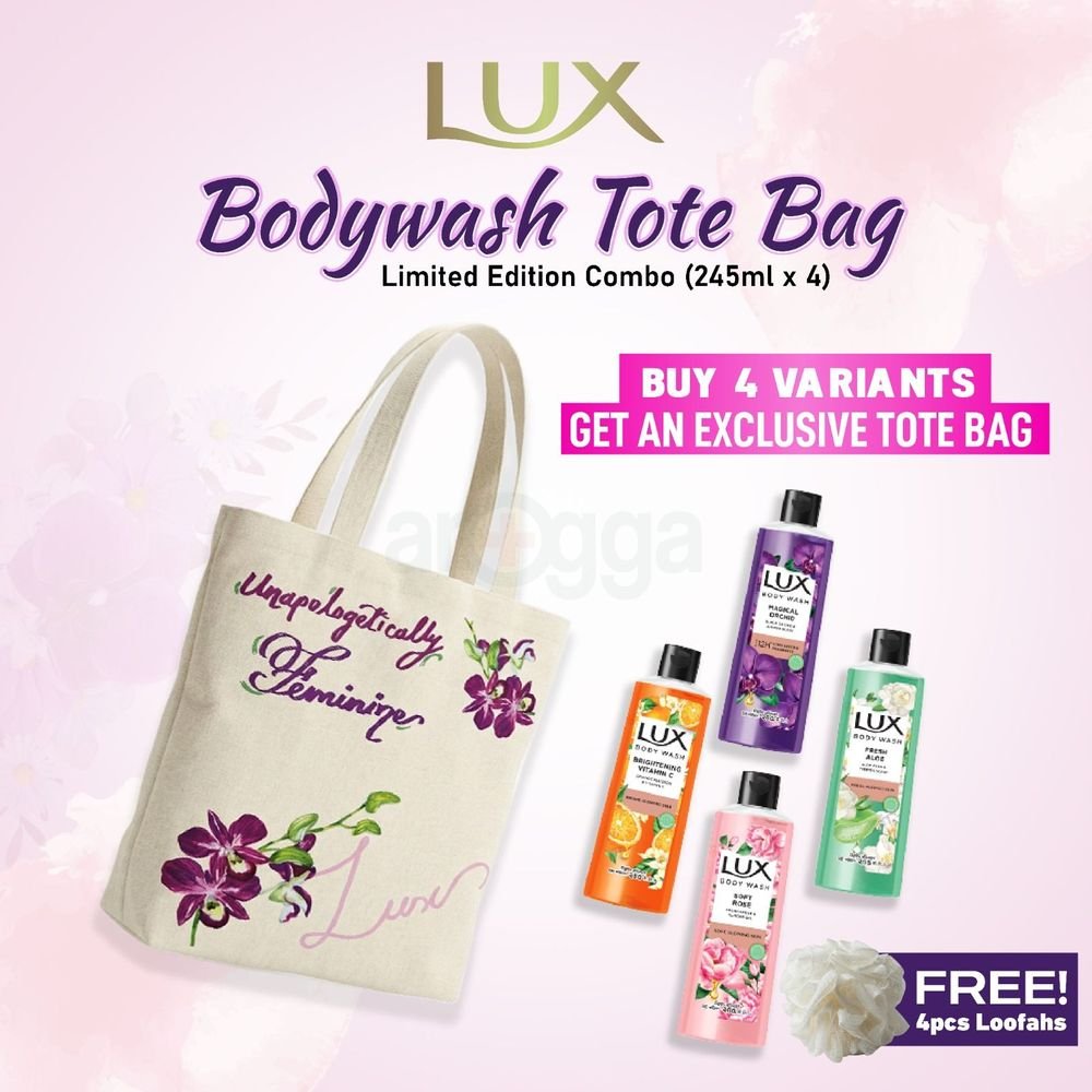 Buy 4 Variants of Lux Body Wash (245ml Each) & Get An Exclusive Tote Bag Free