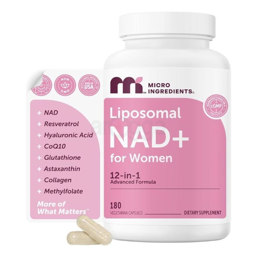 Micro Ingredients Liposomal NAD+ for Women Complex, 180 Veggie Capsules