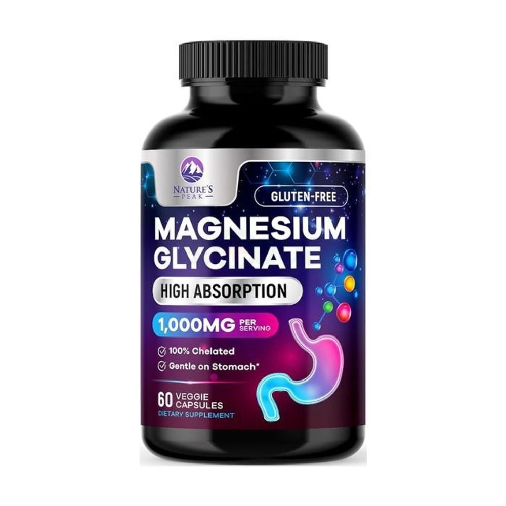 Nature's Peak Magnesium Glycinate 1000mg 60 Veggie Capsules