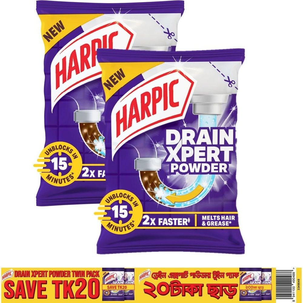 Harpic Drain Cleaning Powder 45g Twin Pack