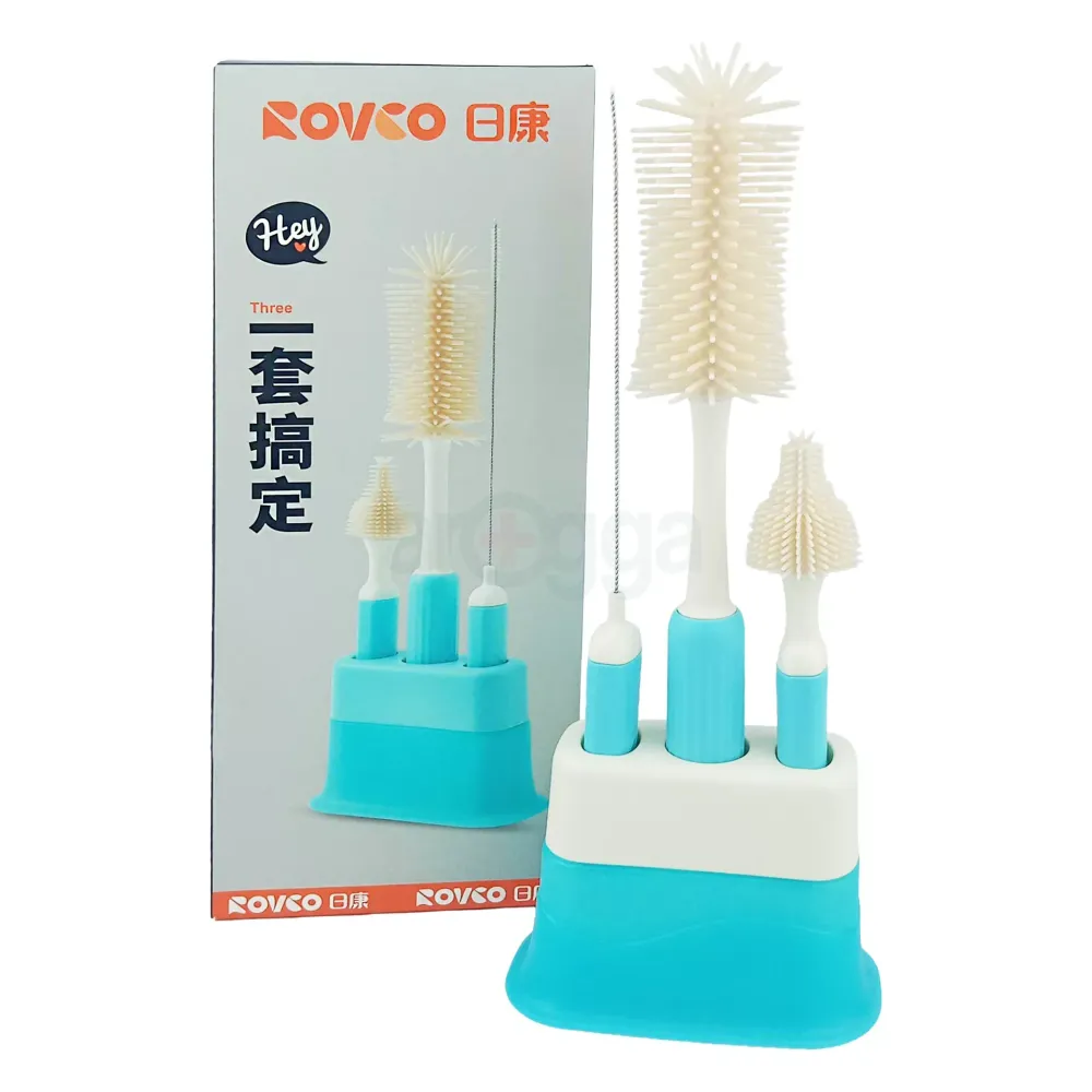 Rovco 3-in-1 Silicone Baby Feeding Brush – Bottle & Accessories Cleaner (RK-N6026-1)