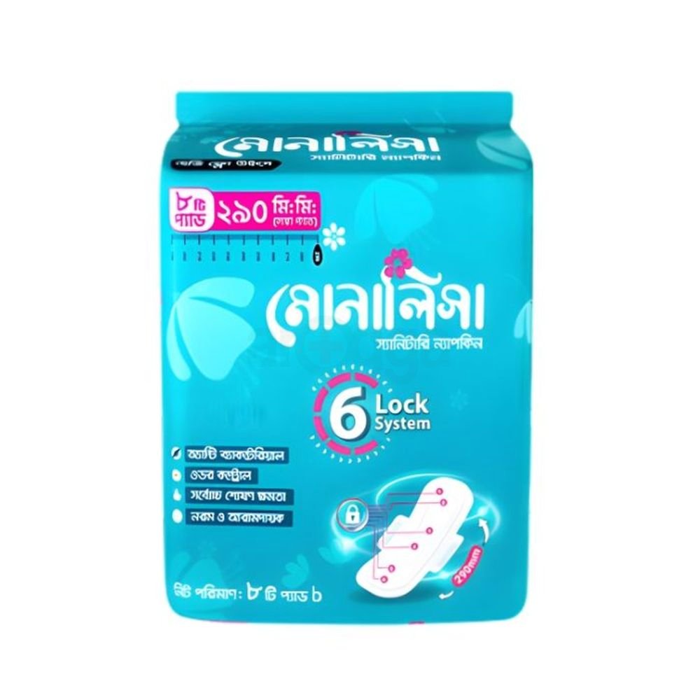 Monalisa Sanitary Napkin Heavy Flow Wings Pads 290mm 15Pcs