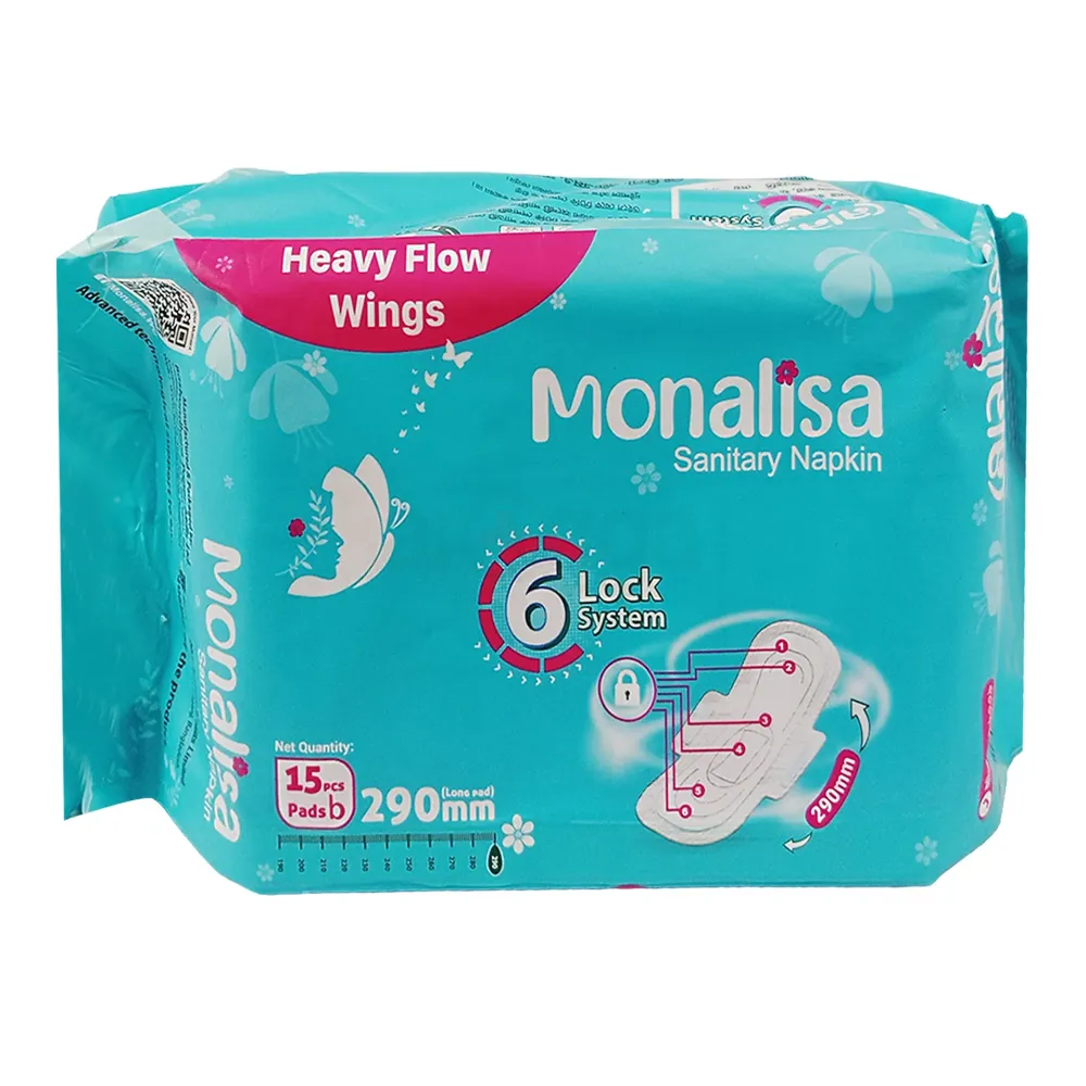 Monalisa Sanitary Napkin 15pcs 290mm for Heavy Flow wings