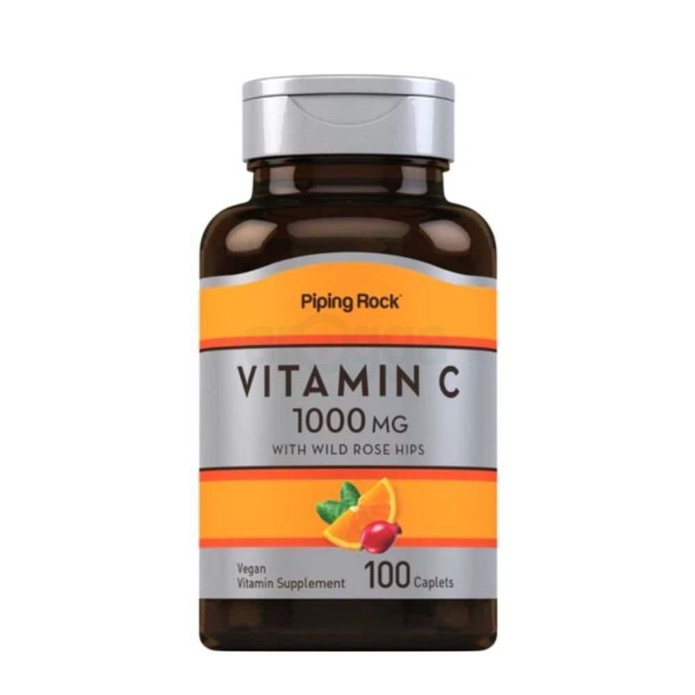 Piping Rock Vitamin-C 1000 mg with Wild Rose Hips 100 Tablets