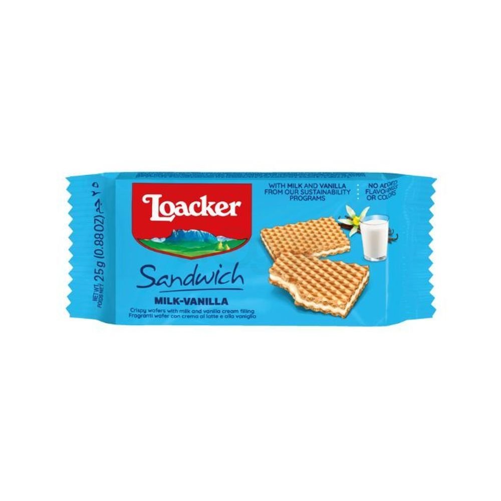 Loacker Sandwich Milk-Vanilla Crispy Wafers 25g