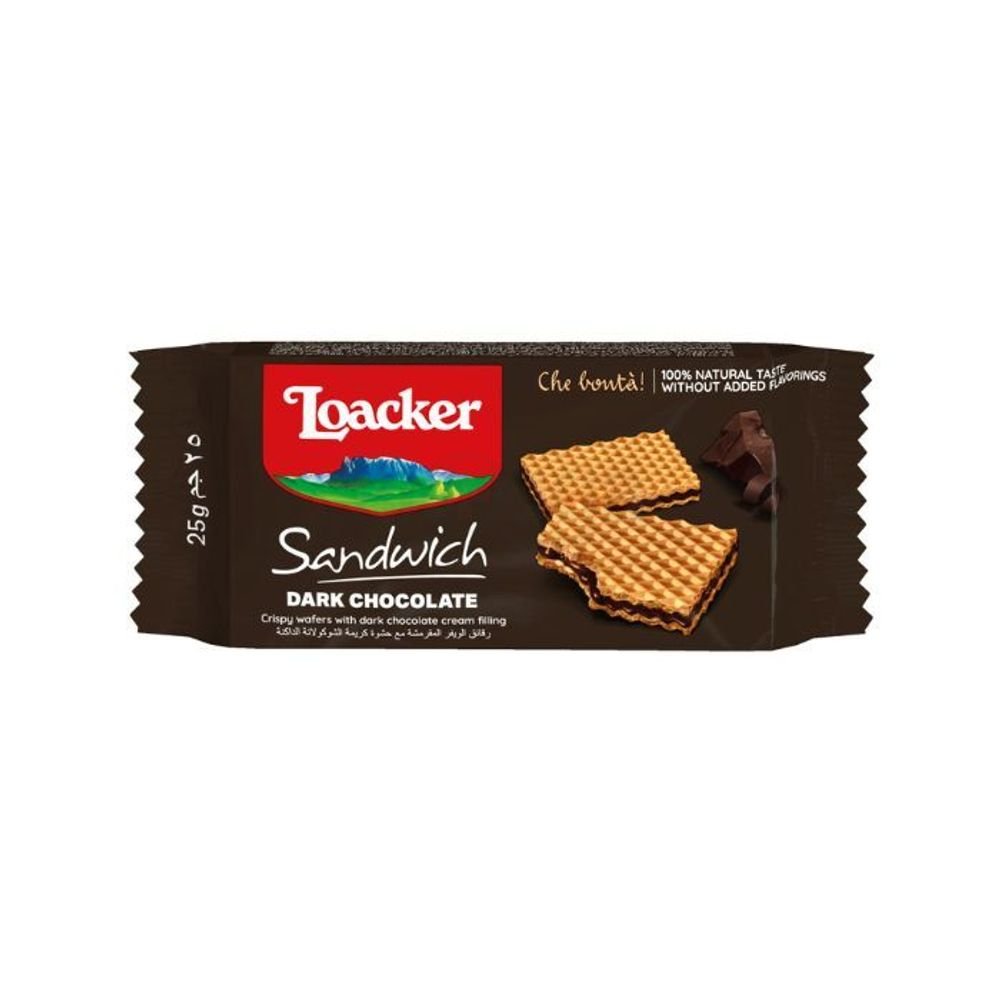 Loacker Sandwich Dark Chocolate Crispy Wafers 25g