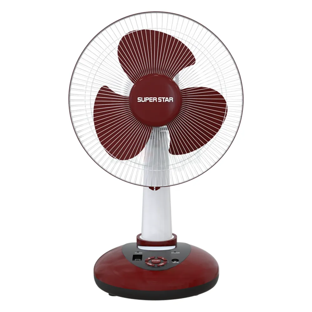 Super Star 12" Rechargeable Table Fan (RF-02) – Long Backup & Multi-Speed Control