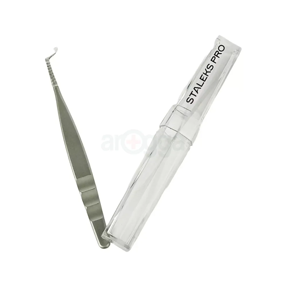 STALEKS Expert 40 Type 2 Lash Tweezers – L-Shaped 70° Stainless Steel Professional Eyelash Extension Tweezers (TE-40/2)
