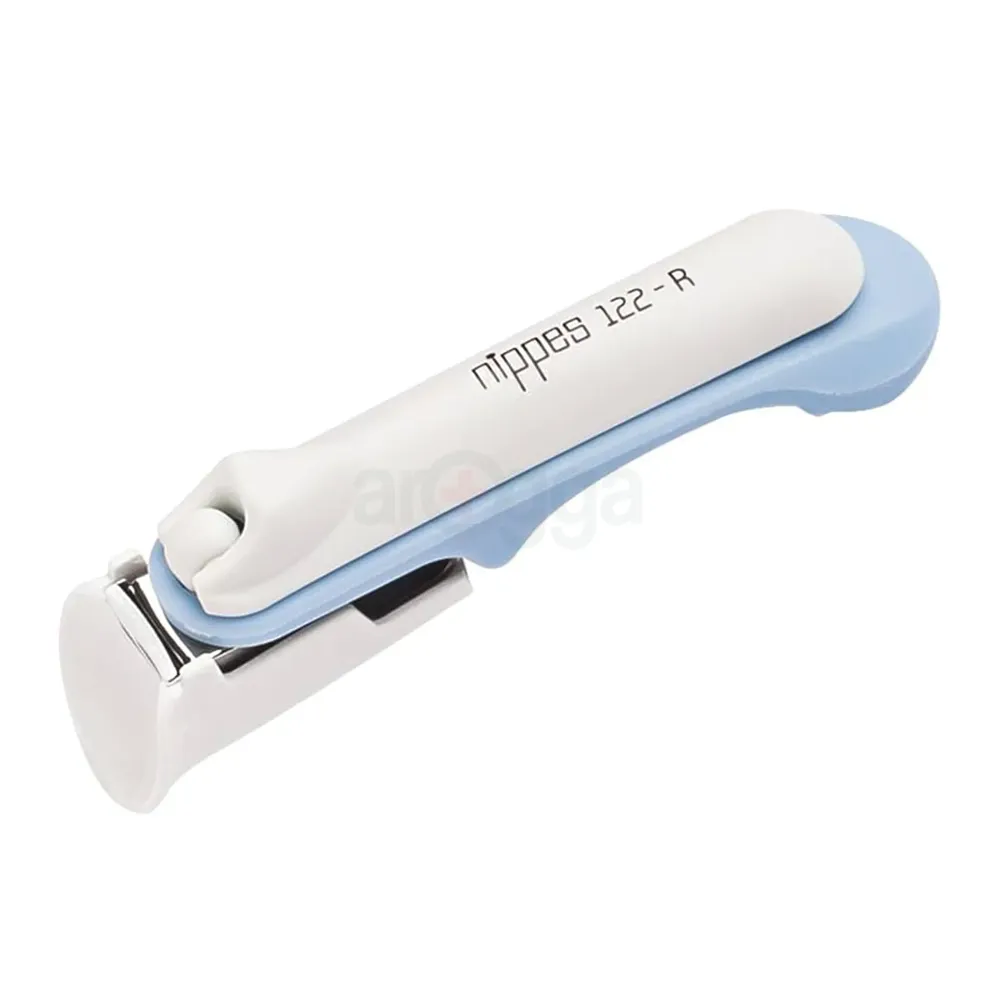 Nippes Solingen Baby Safety Nail Clippers Model 122-R (Blue) – Gentle Nail Care Tool (Made in Germany)