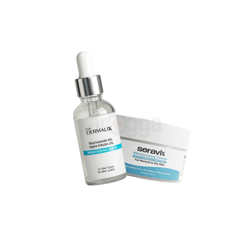 Seravix Moisturizing Cream 75ml + The Dermalix Niacinamide 4% + Alpha Arbutin 2% Serum 30ml