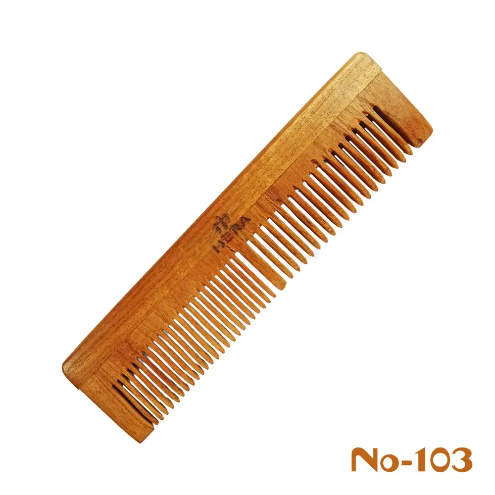 HERA Raw & Premium Wooden Comb 103 – Handmade 100% Natural Neem Wood Anti-Static Hair Comb