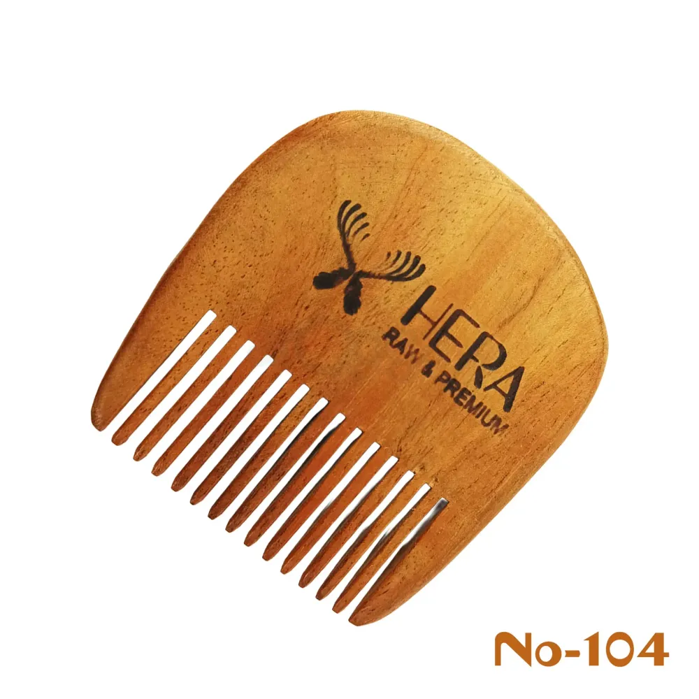 HERA Raw & Premium Wooden Men Grooming Comb – Handmade 100% Natural Neem Wood Hair Comb
