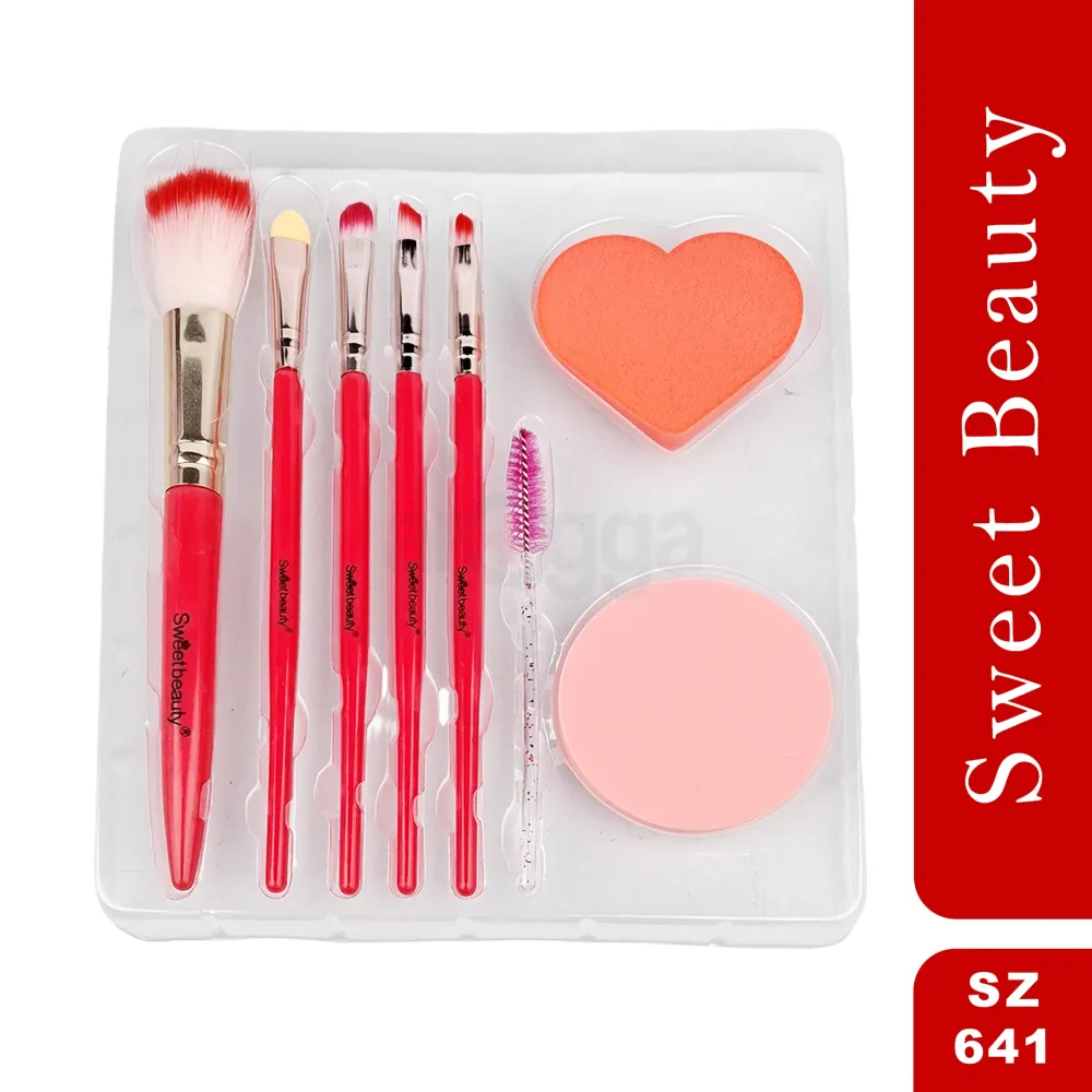 Sweet Beauty 6piece Brush Set with Puff (SZ-641)