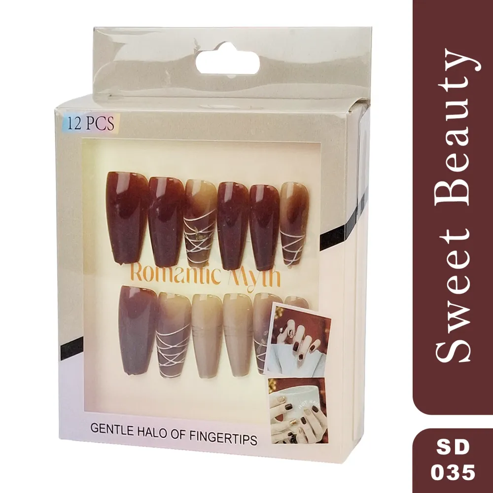 Sweet Beauty Romantic Myth Nude Fake Nails 12pcs (SD-035)