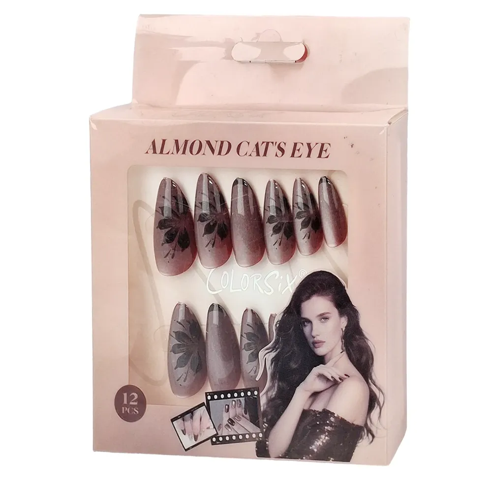 Colourful Ombre Purple Fake Nail Set 12pcs