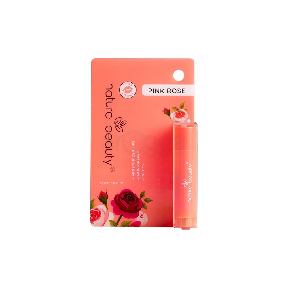 Nature Beauty Pink Rose Tinted Lip Balm 3.4g
