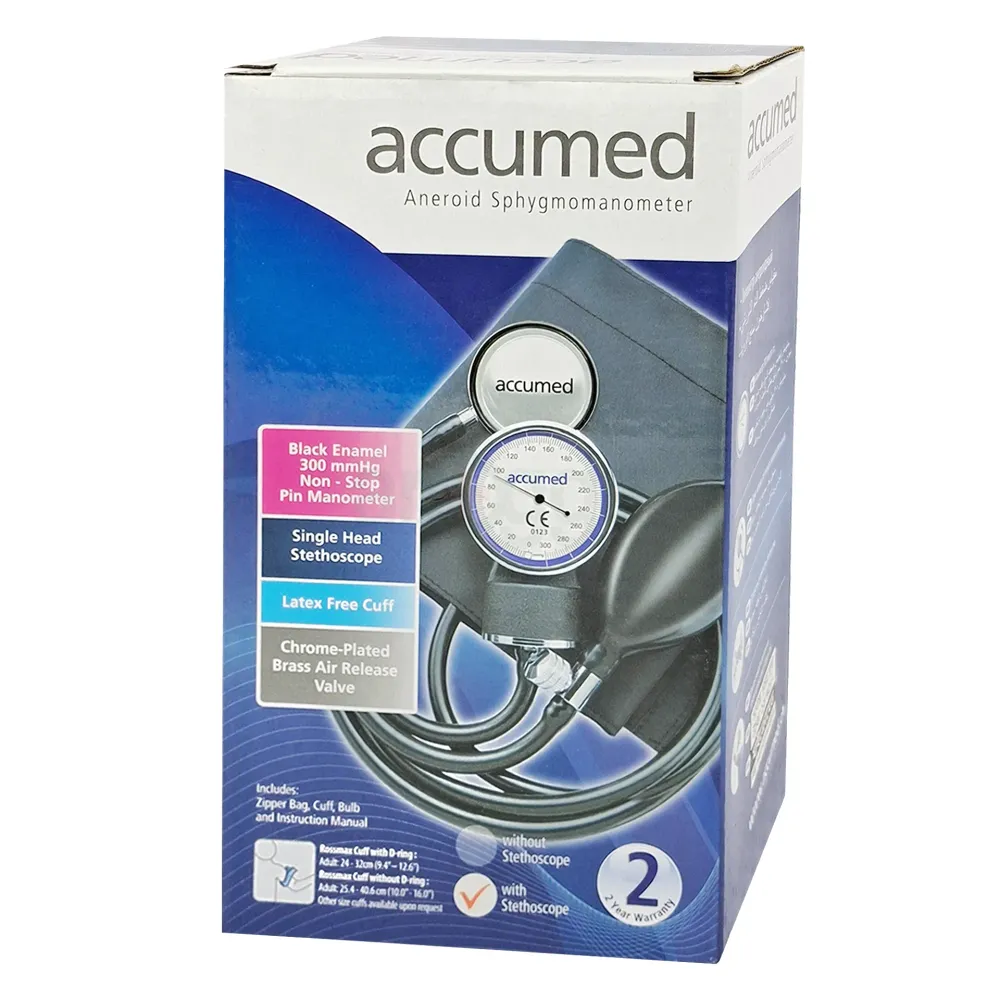 Accumed Aneroid Sphygmomanometer with Stethoscope Set (KJ-106) – Professional Manual Blood Pressure Monitor