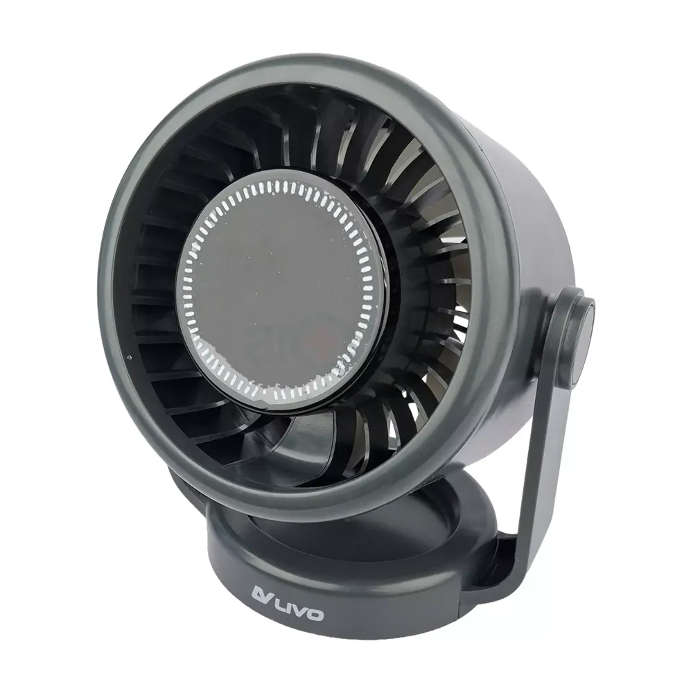 Livo Rechargeable High-Speed Turbo Fan – 360° Rotatable Powerful Airflow & Portable Cooling Fan