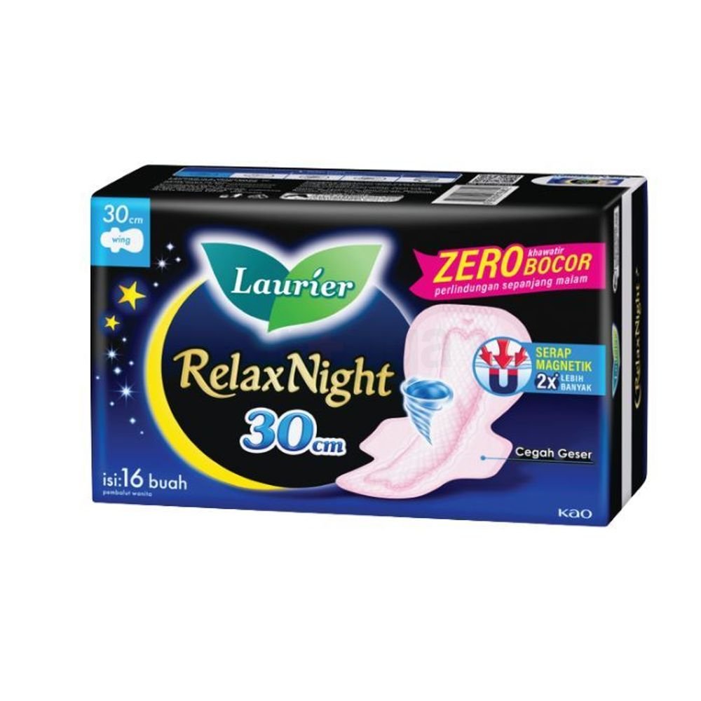 Laurier Sanitary Napkin  Relax Night Wing-30cm-16 pads