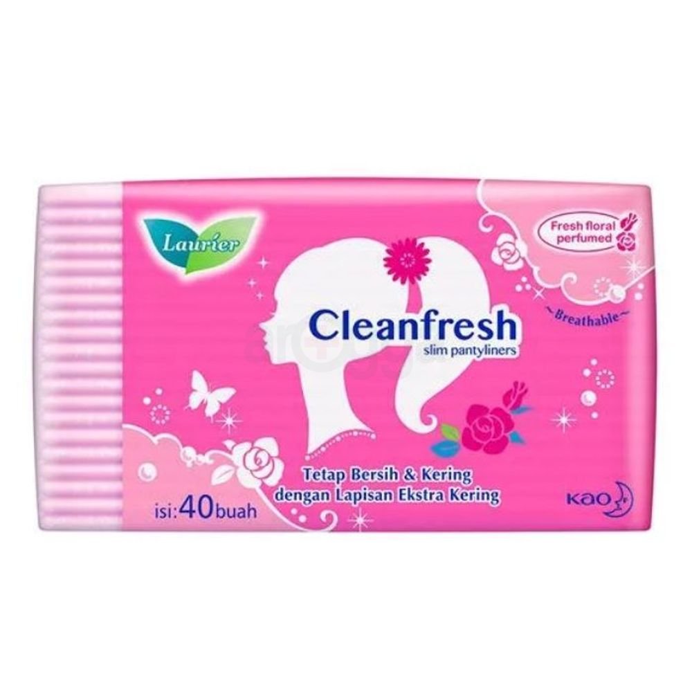 Laurier Cleanfresh Slim Panty Liners Breathable Fresh Floral Perfumed 40 Pads (40buah)