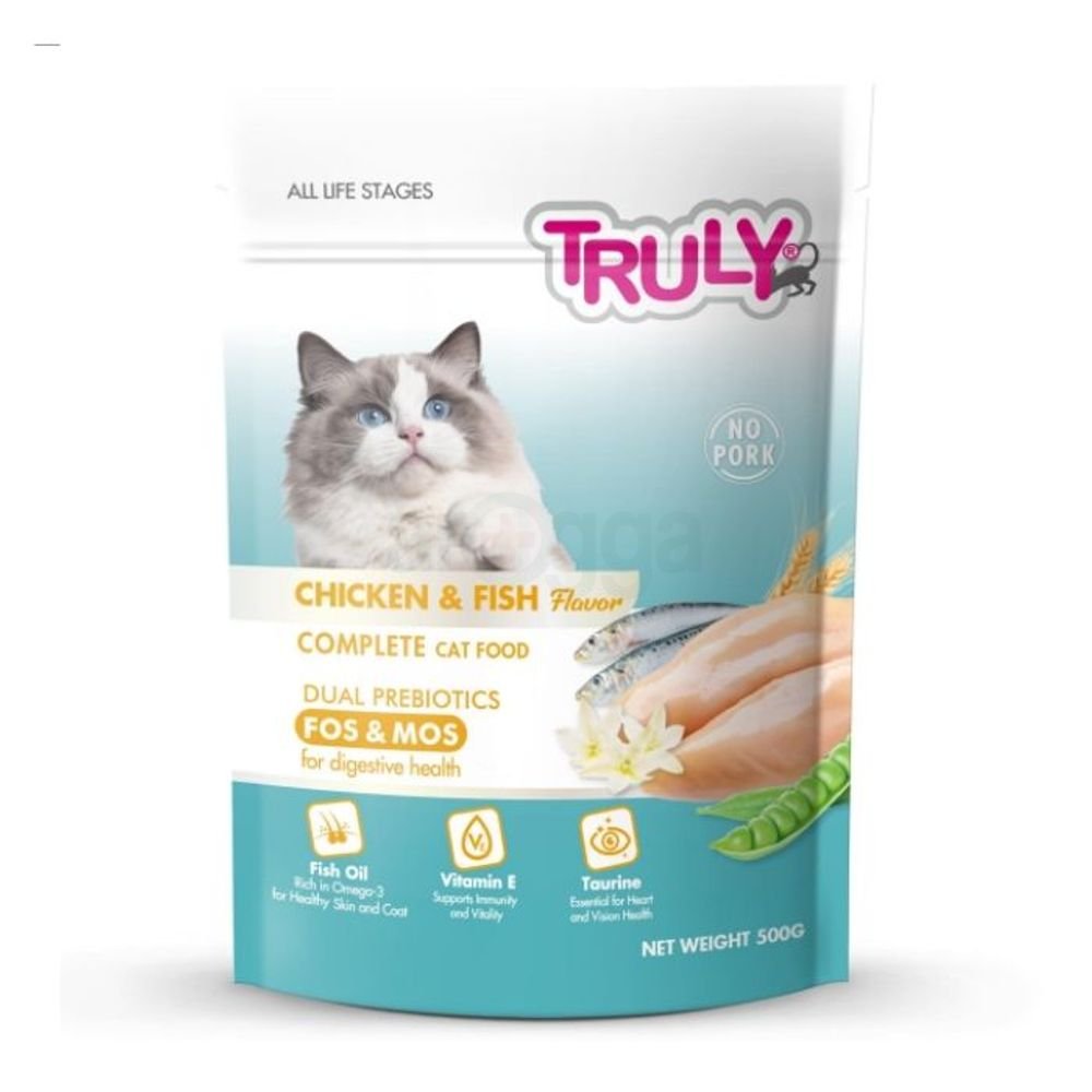 Truly All Life Stage Dry Cat Food Chicken & Fish 500g