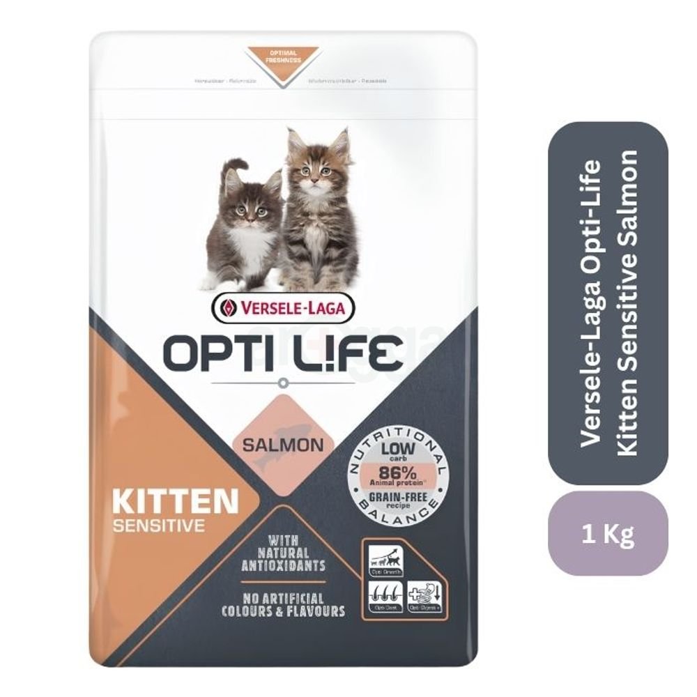 Versele-Laga Opti-Life Grain Free Super Premium Cat Food Sensitive Kitten Salmon 1Kg
