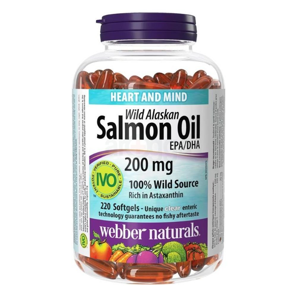 Webber Naturals Wild Alaskan Salmon Oils 200mg 220 softgels