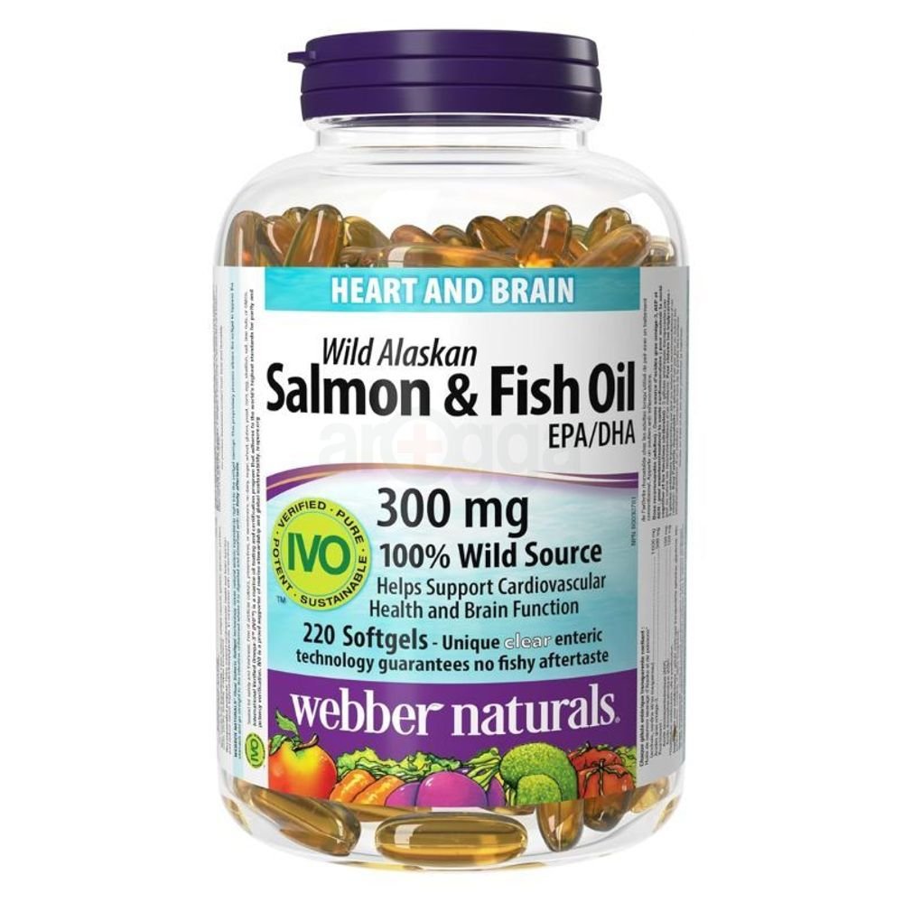 Webber Naturals Wild Alaskan Salmon & Fish Oils 300mg 220 softgels