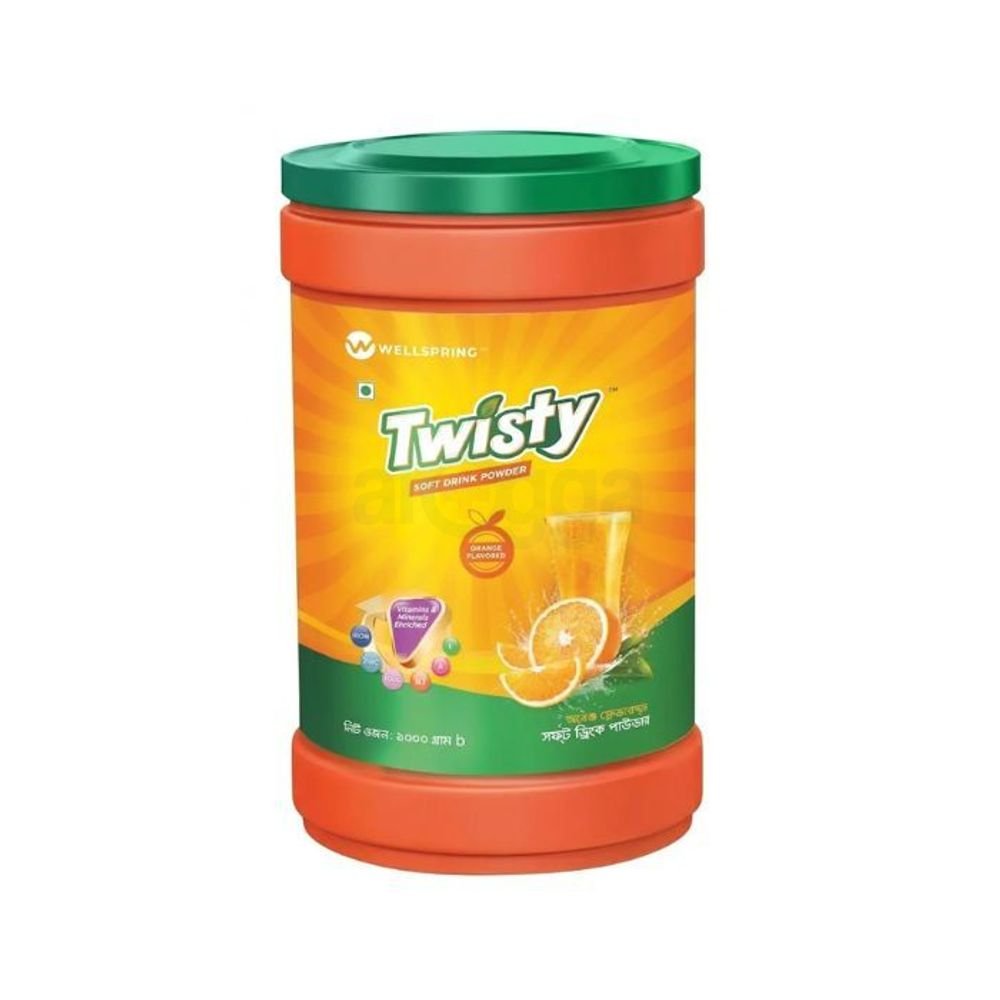 Twisty Soft Drink Powder (Orange) 1Kg Jar