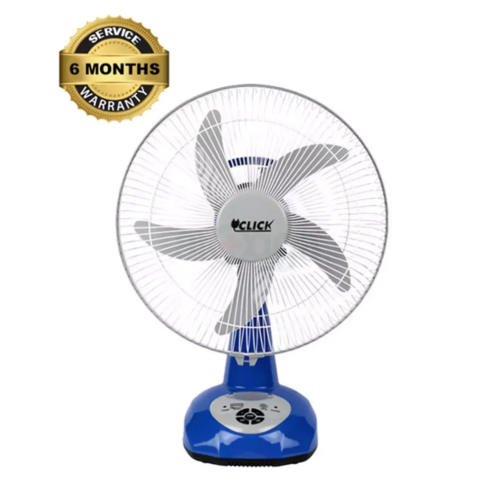 Click 14 Inch Rechargeable Table Fan Blue with USB Charger (Model: 900643)