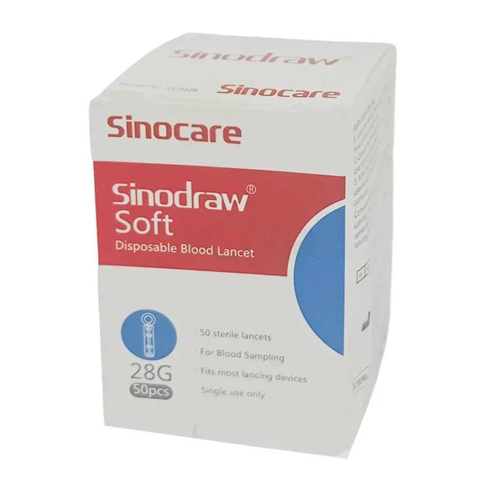 Sinocare Sinodraw Soft Disposable Blood Lancets 28G (50 Pieces)
